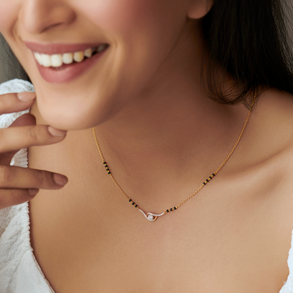 "Deevaa" Mangalsutra  | 14k/925 silver|Certified Lab grown diamonds