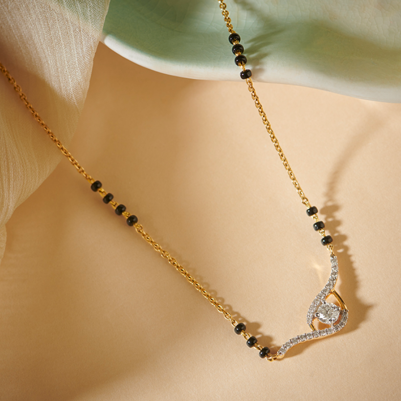 "Deevaa" Mangalsutra  | 14k/925 silver|Certified Lab grown diamonds