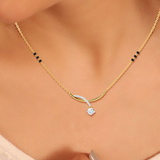 .78 Cts solitaire twisted LGD Mangalsutra | In 14k/925 silver| IGI/SGL certified Lab grown diamonds