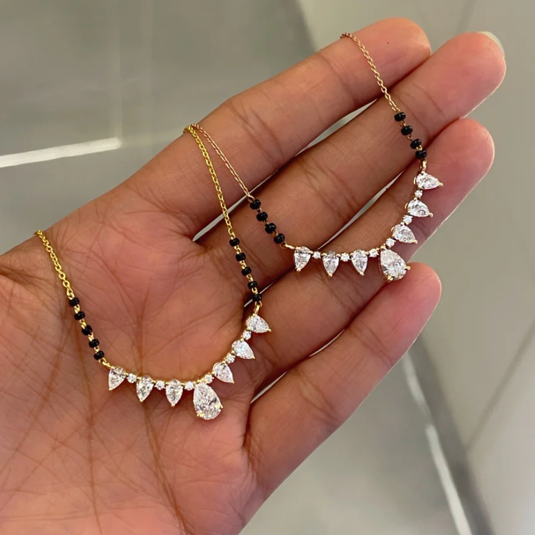 2.22 Cts Pear mixy LGD Mangalsutra | In 14k/925 silver| IGI/SGL certified Lab grown diamonds