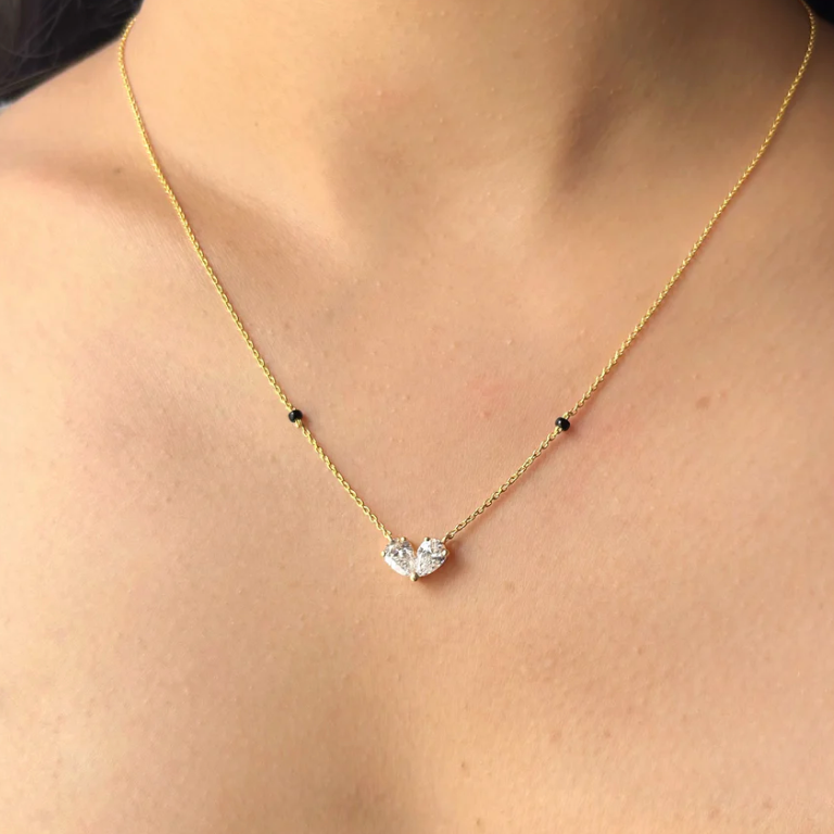 1 Cts Double Pear LGD Mangalsutra | In 14k/925 silver| IGI/SGL certified Lab grown diamonds
