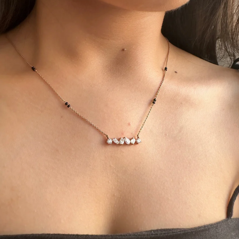 Mix 3 Carats LGD Mangalsutra | In 14k/925 silver| IGI/SGL certified Lab grown diamonds