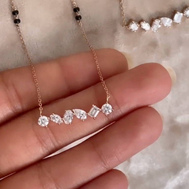 Mix 3 Carats LGD Mangalsutra | In 14k/925 silver| IGI/SGL certified Lab grown diamonds
