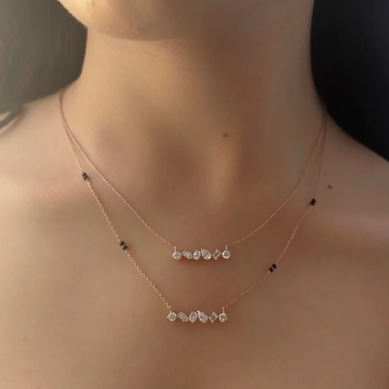 Mix 3 Carats LGD Mangalsutra | In 14k/925 silver| IGI/SGL certified Lab grown diamonds