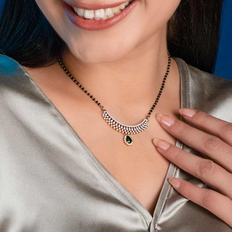 1.24 Cts "HER LOOK" LGD Mangalsutra | In 14k/925 silver| IGI/SGL certified Lab grown diamonds