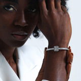 Princess cut moissanite Tennis bangle | In 925 sterling silver and GRA certified moissanites