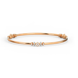 Round flower cut moissanite Tennis bangle | In 925 sterling silver and GRA certified moissanites