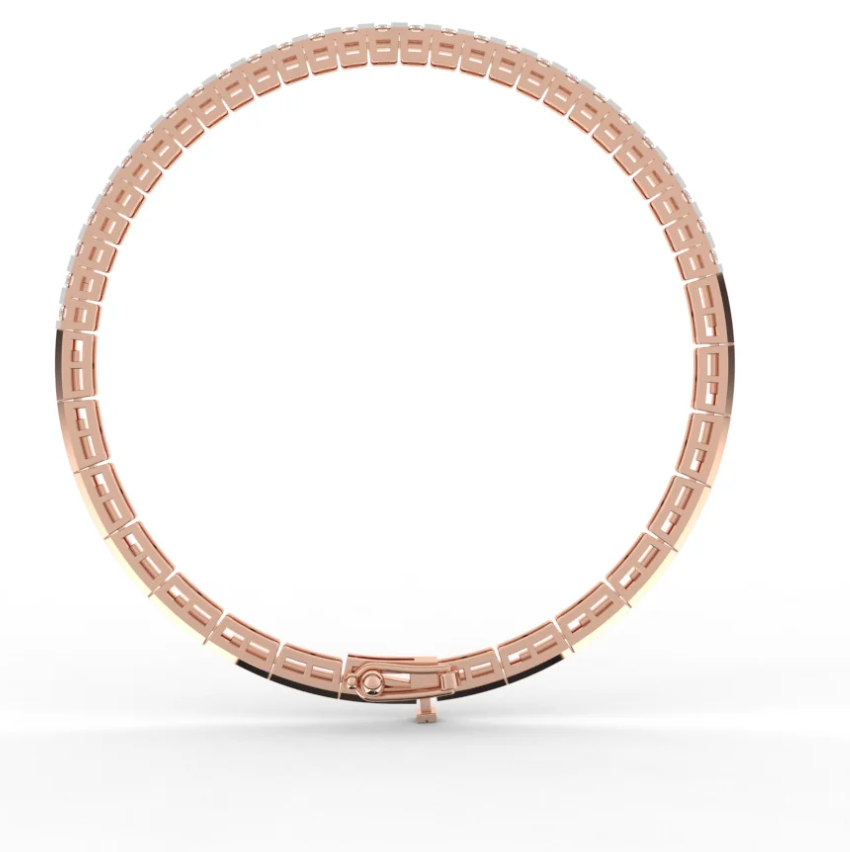 Round half set moissanite bangle | In 925 sterling silver and GRA certified moissanites