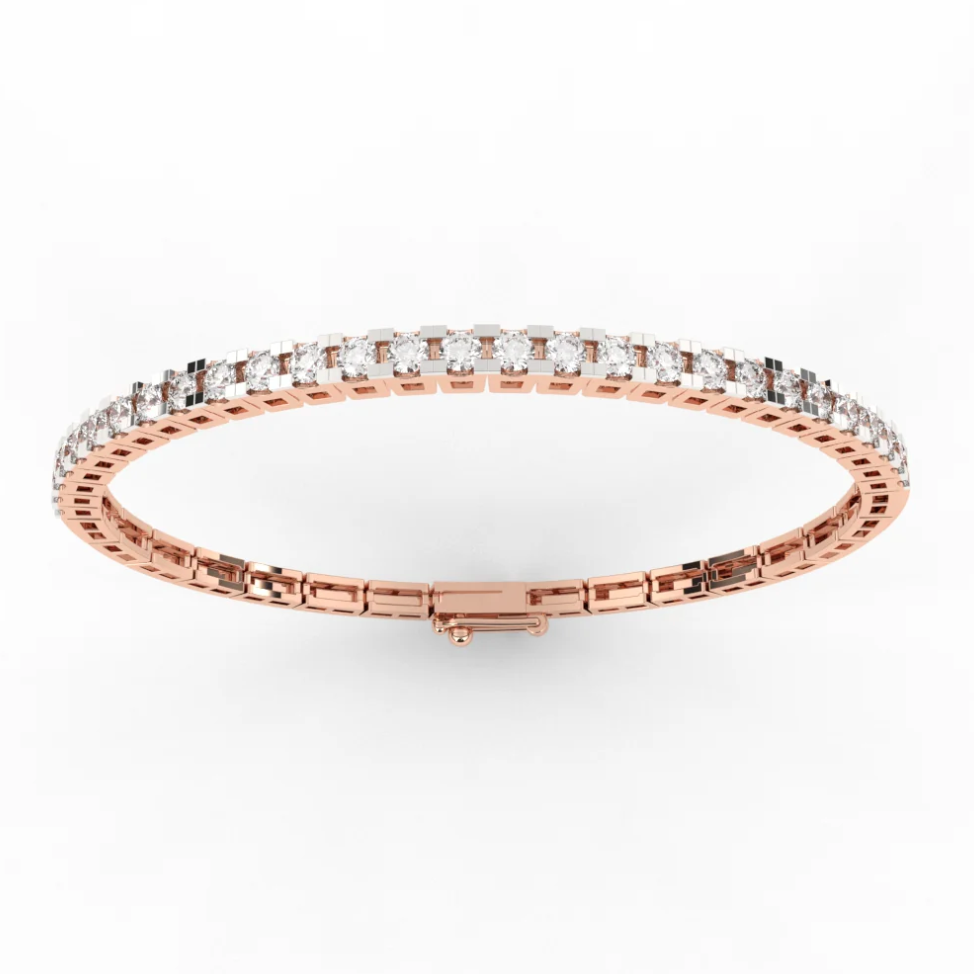 Round half set moissanite bangle | In 925 sterling silver and GRA certified moissanites