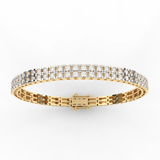 Double round cut moissanite bracelet | In 925 sterling silver and GRA certified moissanite