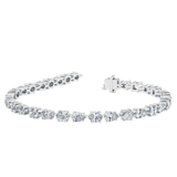 Pear Oval cut moissanite bracelet | In 925 sterling silver and GRA certified moissanite