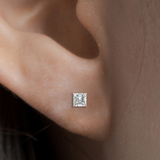 2 carat Ascher cut Moissanite ear studs | 925 sterling silver & 14k Gold | GRA certified