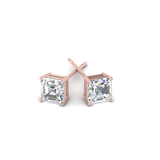 2 carat Ascher cut Moissanite ear studs | 925 sterling silver & 14k Gold | GRA certified