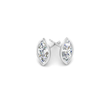 2 carat marquise cut bezel Moissanite ear studs | 925 sterling silver & 14k Gold | GRA certified