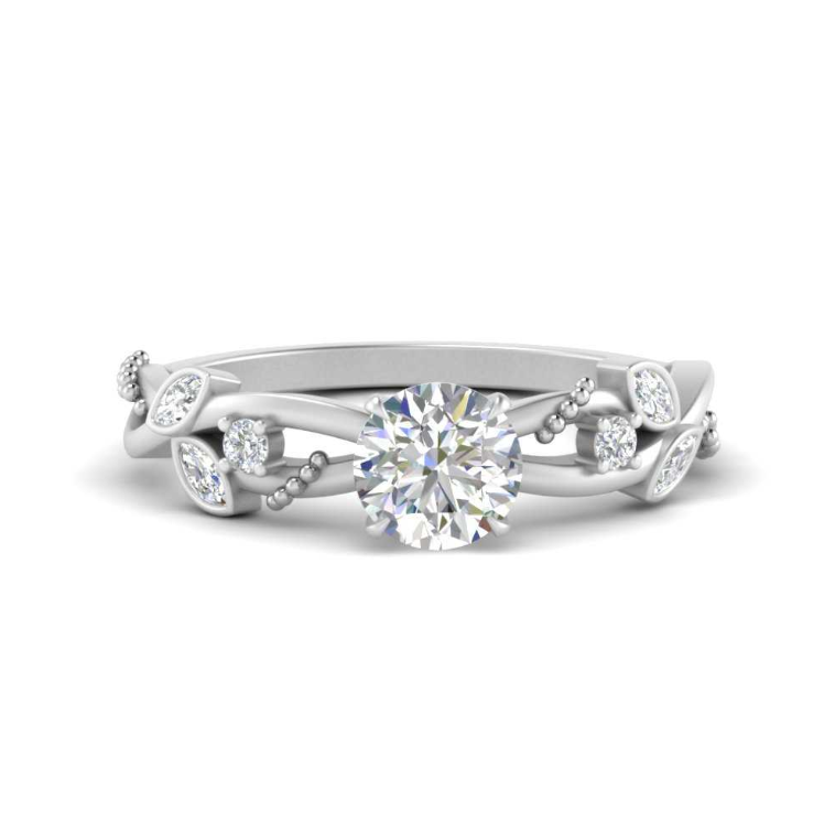 Certified moissanite ring in 925 sterling silver & 14k gold