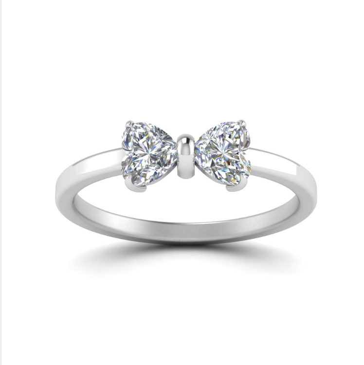 BOW by WOKE ™ moissanite diamond ring | Certified moissanite ring in 925 sterling silver & 14k gold