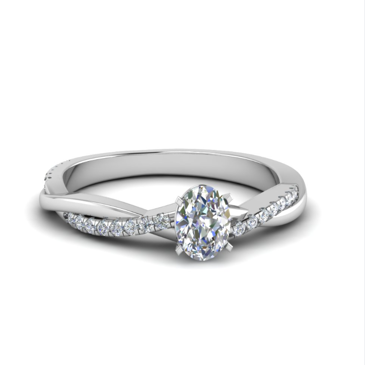 Certified moissanite ring in 925 sterling silver & 14k gold