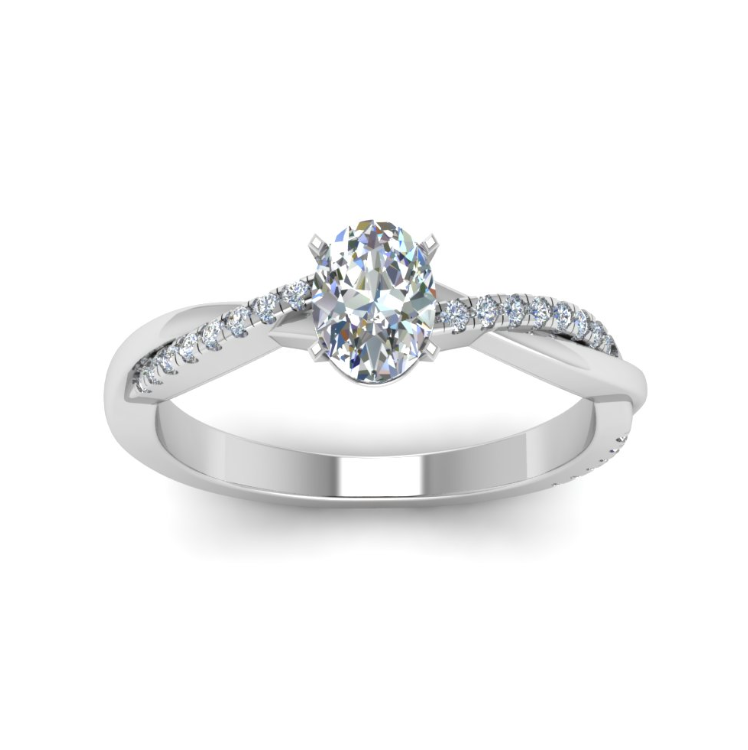 Certified moissanite ring in 925 sterling silver & 14k gold