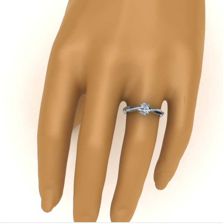 LOVE by WOKE ™ moissanite diamond ring | Certified moissanite ring in 925 sterling silver & 14k gold