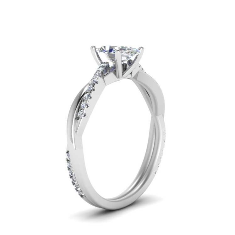 Certified moissanite ring in 925 sterling silver & 14k gold