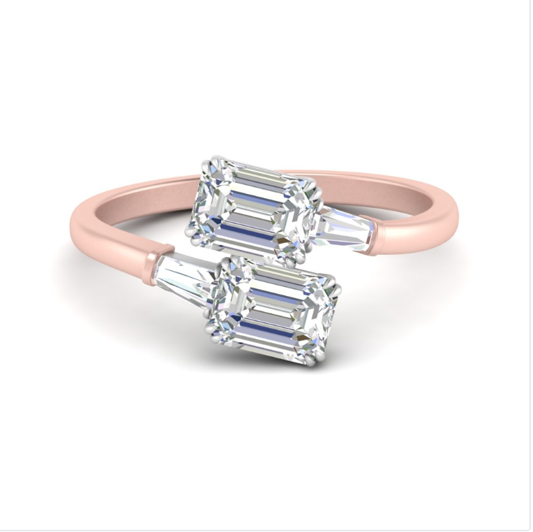 Certified moissanite ring in 925 sterling silver & 14k gold