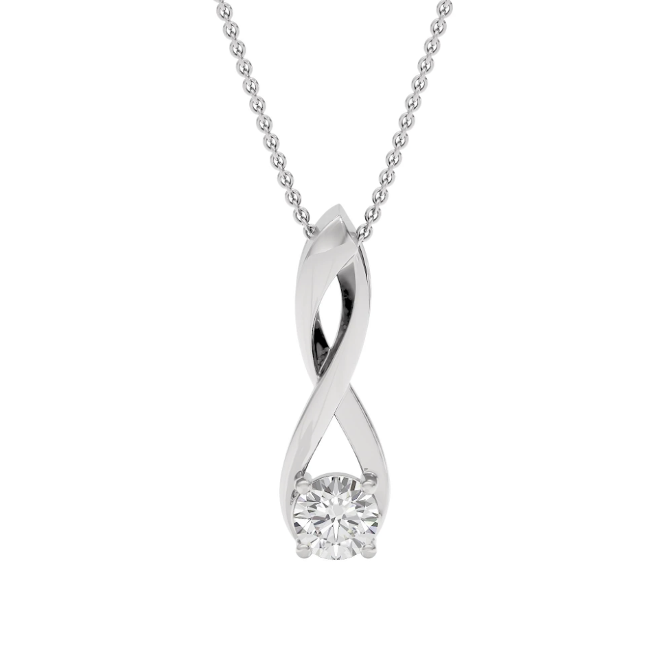 .30 Carat round moissanite pendant | Moissanite pendant in gold and 925 sterling silver| GRA certified moissanite