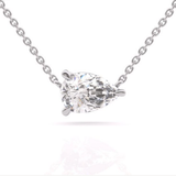 1 Carat Pear moissanite pendant | Moissanite pendant in gold and 925 sterling silver| GRA certified moissanite