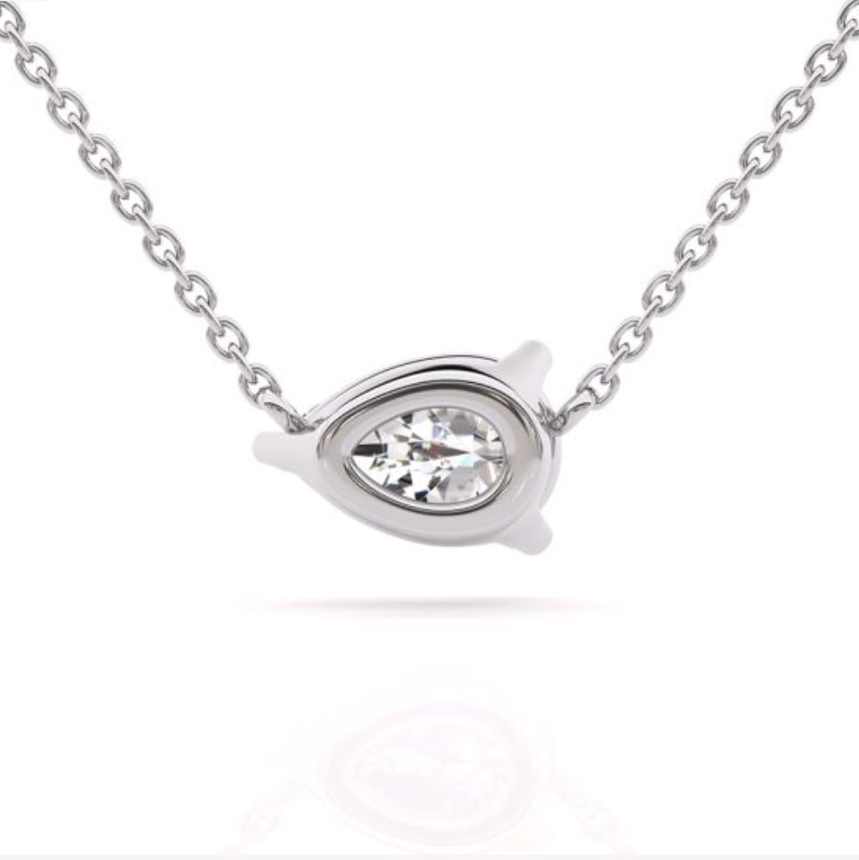 1 Carat Pear moissanite pendant | Moissanite pendant in gold and 925 sterling silver| GRA certified moissanite