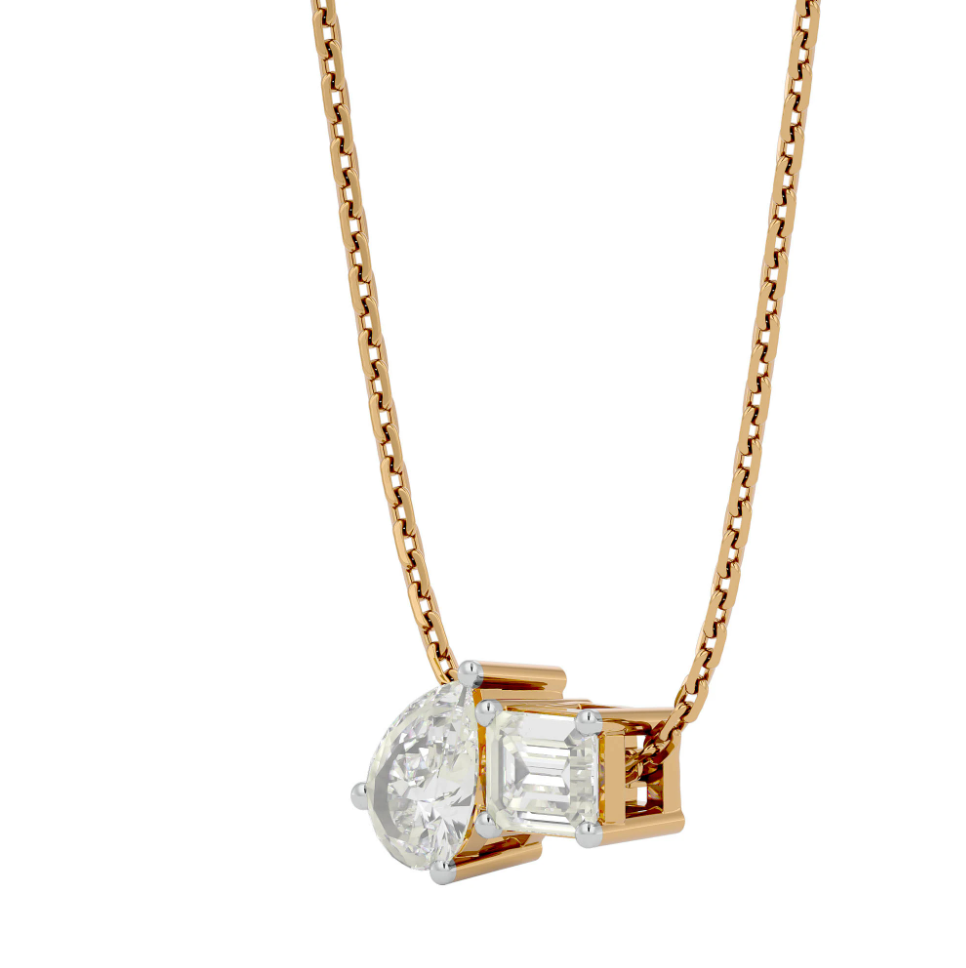 2 Carat moissanite pendant | Moissanite pendant in gold and 925 sterling silver| GRA certified moissanite