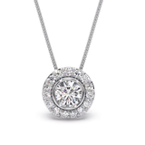 1.5 Carat round cut moissanite pendant | Moissanite pendant in gold and 925 sterling silver| GRA certified moissanites