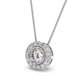 1.5 Carat round cut moissanite pendant | Moissanite pendant in gold and 925 sterling silver| GRA certified moissanites