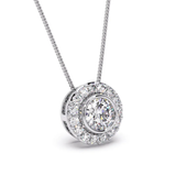 1.5 Carat round cut moissanite pendant | Moissanite pendant in gold and 925 sterling silver| GRA certified moissanites