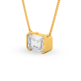1 Carat radiant cut moissanite pendant | Moissanite pendant in gold and 925 sterling silver| GRA certified moissanites