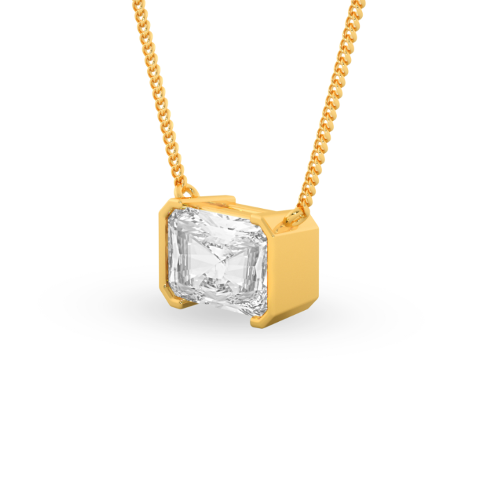 1 Carat radiant cut moissanite pendant | Moissanite pendant in gold and 925 sterling silver| GRA certified moissanites