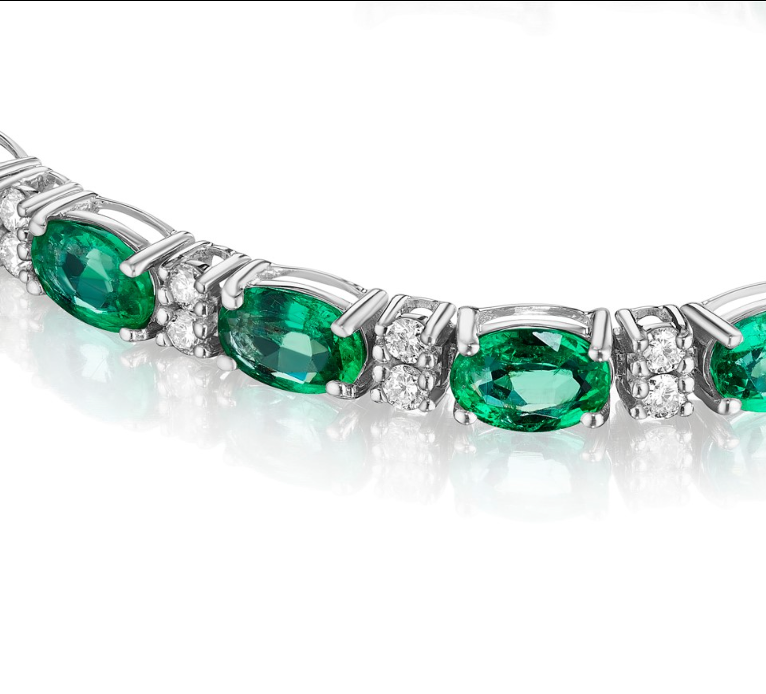 EMRLD™ LAB Emerald oval 925 silver bracelets | BY WOKE