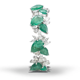 EMRLD™ LAB Emerald pear flower 925 silver bracelets | BY WOKE