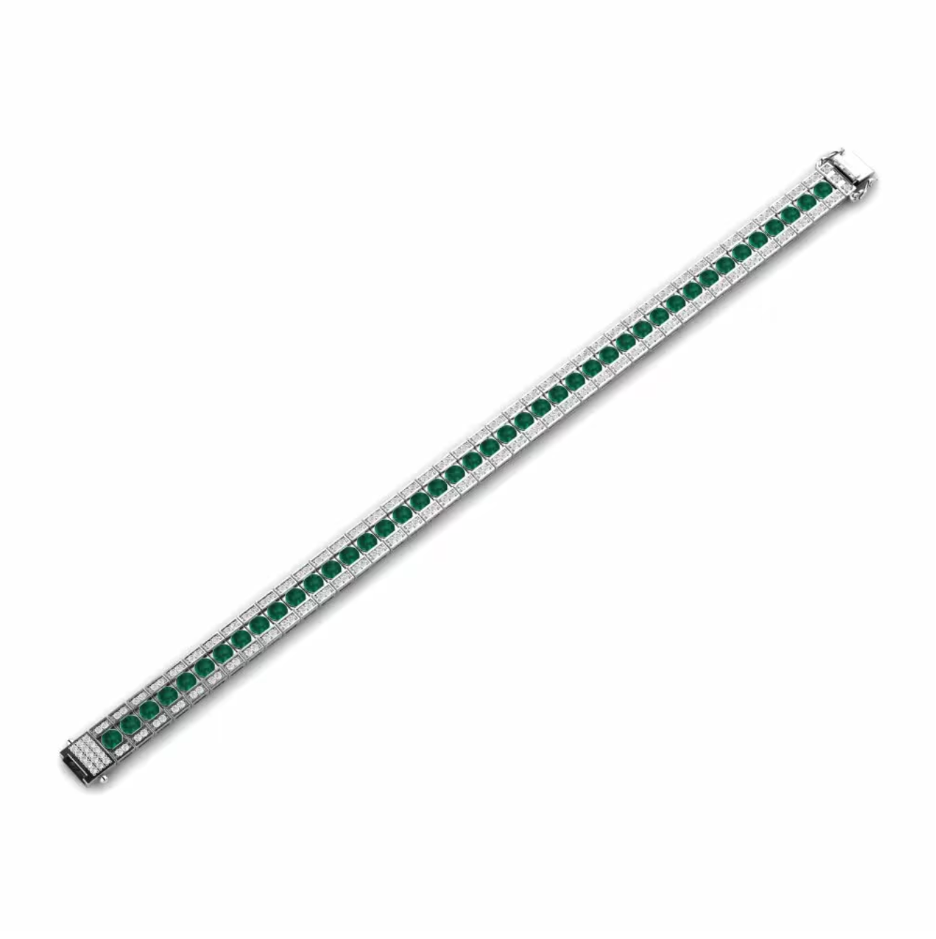 EMRLD™ LAB Emerald princess and diamonds 925 silver kada | BY WOKE