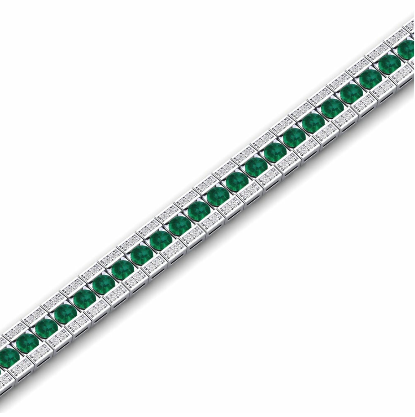 EMRLD™ LAB Emerald princess and diamonds 925 silver kada | BY WOKE