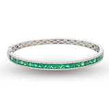 EMRLD™ LAB Emerald princess and diamonds 925 silver kada | BY WOKE