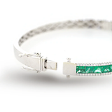 EMRLD™ LAB Emerald princess and diamonds 925 silver kada | BY WOKE