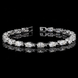 Oval and round Moissanite Diamond tennis bracelet | In 925 sterling silver and IGTLJ certified moissanites
