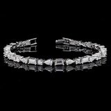 Emerald and pear cut moissanite Tennis bracelet | In 925 sterling silver and IGTLJ certified moissanites