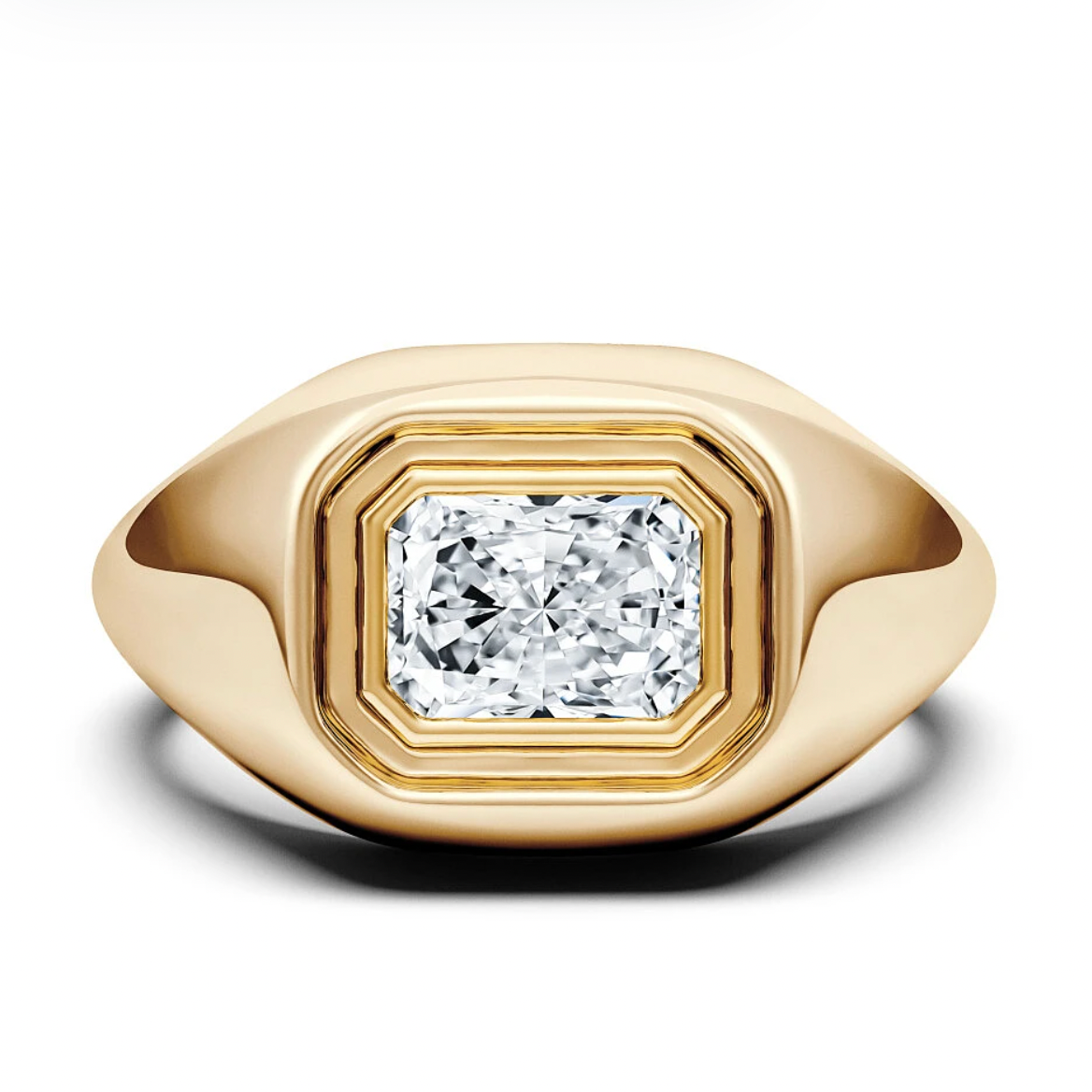 Moissanite/Lab grown diamonds ring in gold and  925 sterling silver