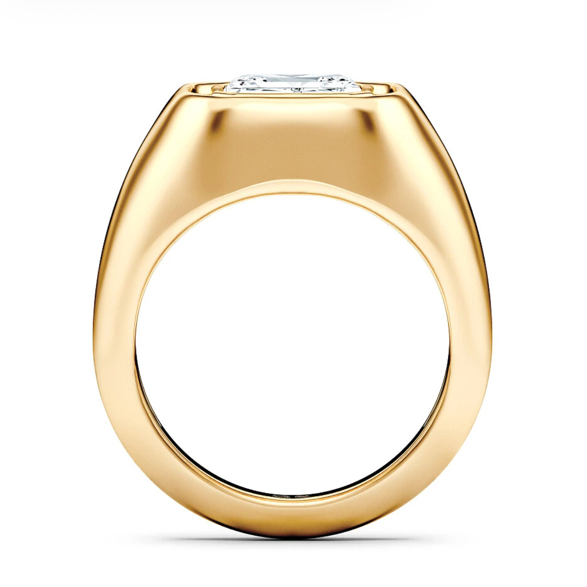 WOKE ™  1 Carat Radiant cut ring for MEN | Moissanite/Lab grown diamonds ring in gold and  925 sterling silver