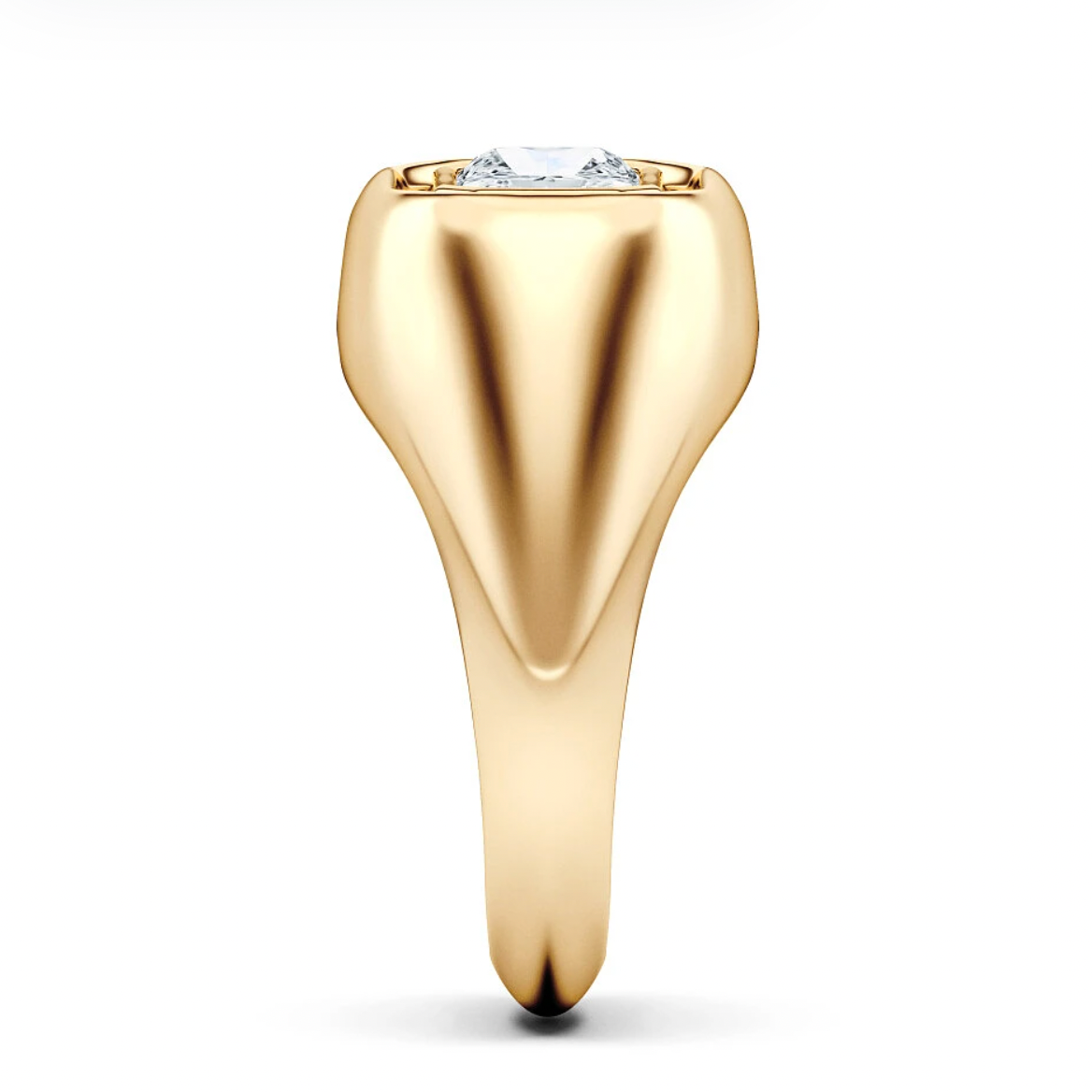 WOKE ™  1 Carat Radiant cut ring for MEN | Moissanite/Lab grown diamonds ring in gold and  925 sterling silver