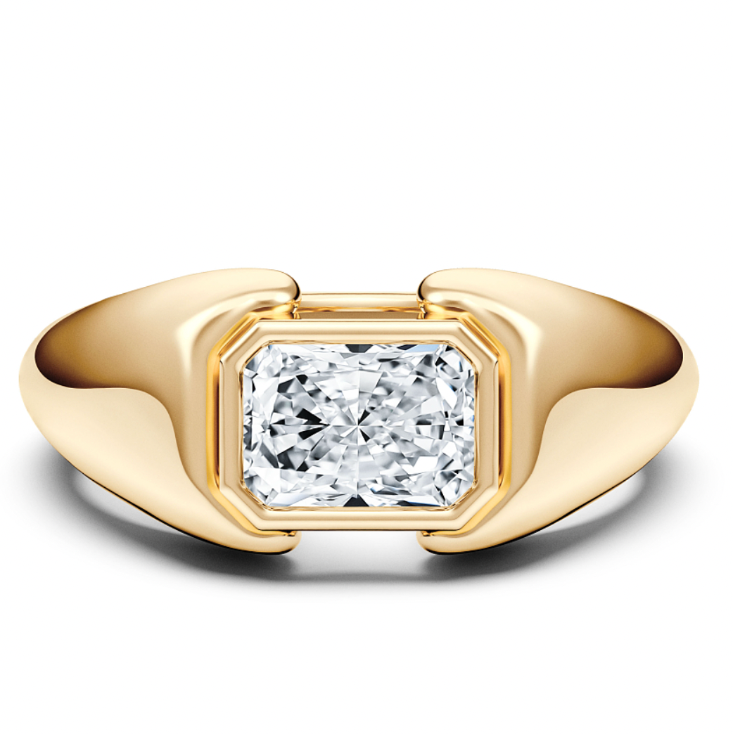 Moissanite/Lab grown diamonds ring in gold and  925 sterling silver