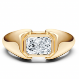 WOKE ™  1 Carat Radiant cut ring for MEN | Moissanite/Lab grown diamonds ring in gold and  925 sterling silver