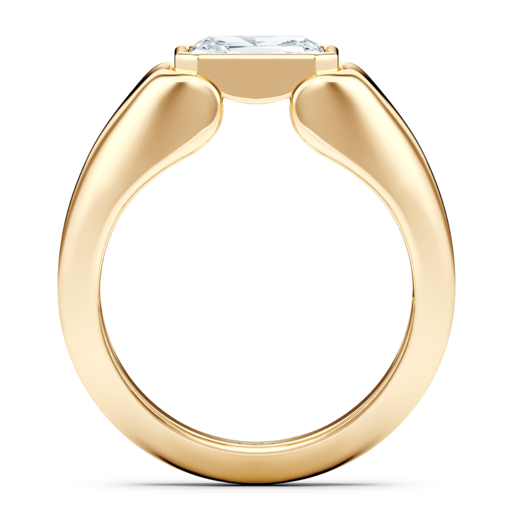 WOKE ™  1 Carat Radiant cut ring for MEN | Moissanite/Lab grown diamonds ring in gold and  925 sterling silver