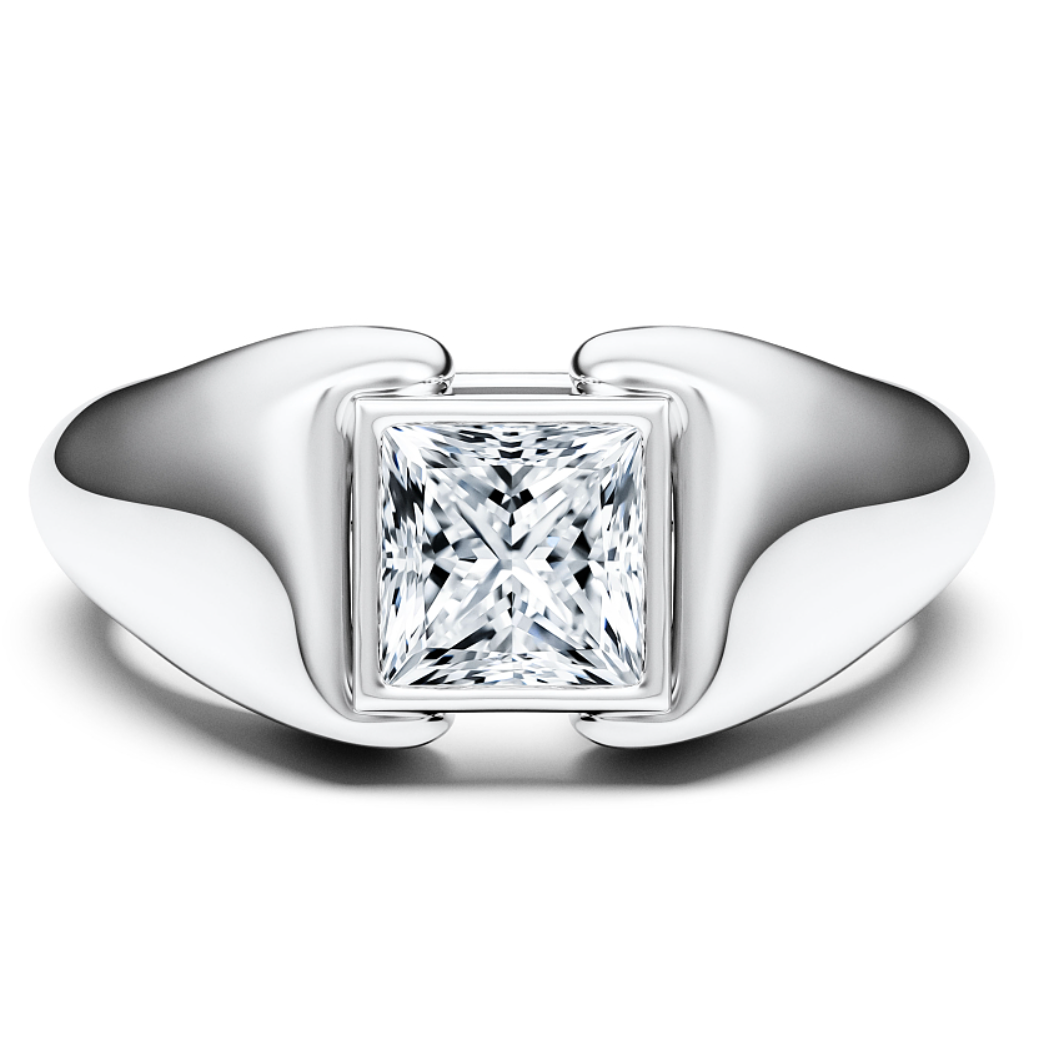 Moissanite/Lab grown diamonds ring in gold and  925 sterling silver