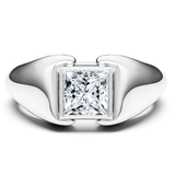 WOKE ™  1 Carat Princess cut ring for MEN | Moissanite/Lab grown diamonds ring in gold and  925 sterling silver